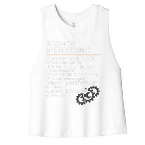 Glossary Of Engineering Terms Funny Engineer Definitions Women's Racerback Cropped Tank