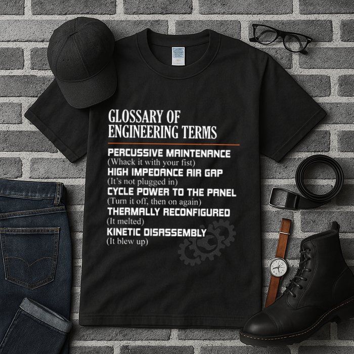 Glossary Of Engineering Terms Funny Engineer Definitions Tall T-Shirt