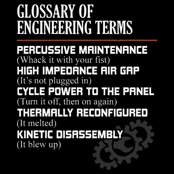 Glossary Of Engineering Terms Funny Engineer Definitions Button