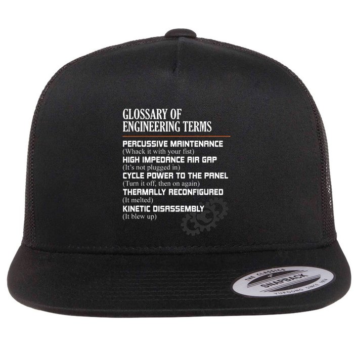 Glossary Of Engineering Terms Funny Engineer Definitions Flat Bill Trucker Hat