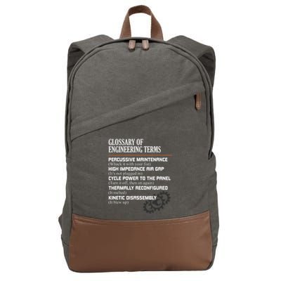 Glossary Of Engineering Terms Funny Engineer Definitions Cotton Canvas Backpack