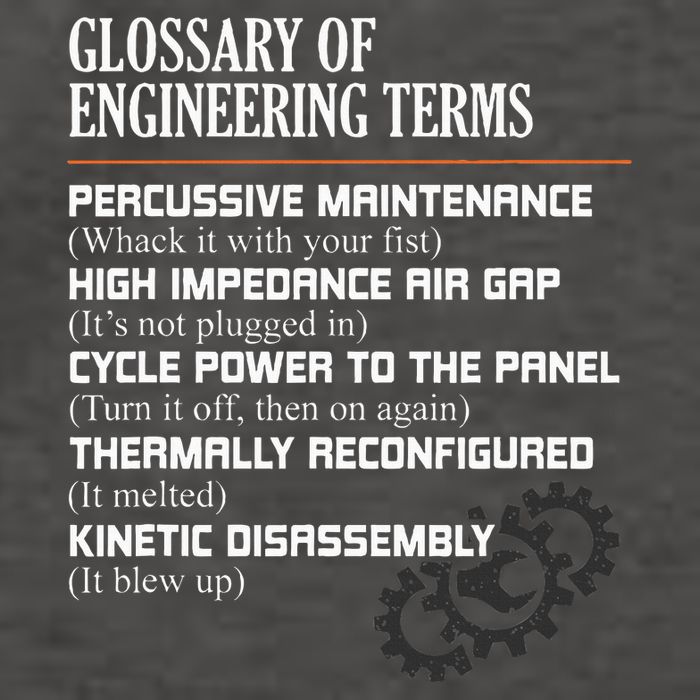 Glossary Of Engineering Terms Funny Engineer Definitions Vector Backpack