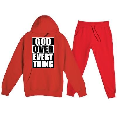 God Over Everything Cool Christian Gift Funny Gift Gift Premium Hooded Sweatsuit Set