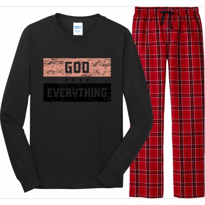 God Over Everything Gift Long Sleeve Pajama Set