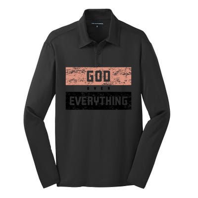 God Over Everything Gift Silk Touch Performance Long Sleeve Polo