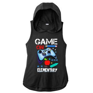 Game On Eletary First Day Gamer Back To School Great Gift Ladies PosiCharge Tri-Blend Wicking Draft Hoodie Tank