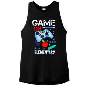 Game On Eletary First Day Gamer Back To School Great Gift Ladies PosiCharge Tri-Blend Wicking Tank