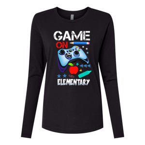 Game On Eletary First Day Gamer Back To School Great Gift Womens Cotton Relaxed Long Sleeve T-Shirt