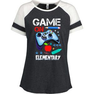 Game On Eletary First Day Gamer Back To School Great Gift Enza Ladies Jersey Colorblock Tee