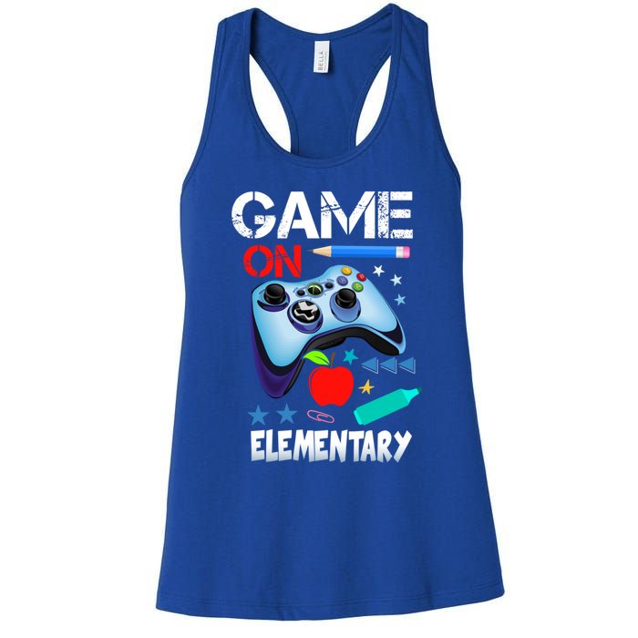 Game On Eletary First Day Gamer Back To School Great Gift Women's Racerback Tank