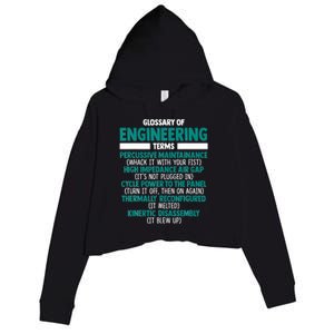 Glossary Of Engineering Erms Funny Engineer Definitions Crop Fleece Hoodie