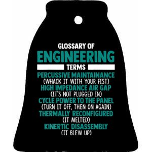 Glossary Of Engineering Erms Funny Engineer Definitions Ceramic Bell Ornament