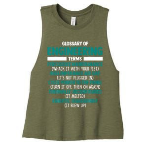 Glossary Of Engineering Erms Funny Engineer Definitions Women's Racerback Cropped Tank