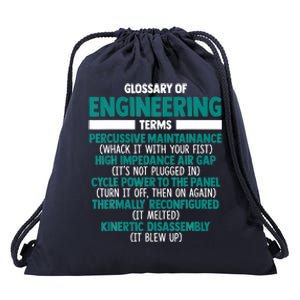 Glossary Of Engineering Erms Funny Engineer Definitions Drawstring Bag