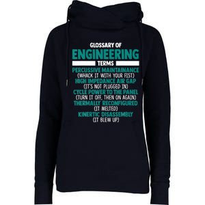 Glossary Of Engineering Erms Funny Engineer Definitions Womens Funnel Neck Pullover Hood