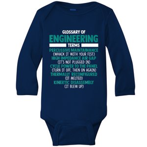 Glossary Of Engineering Erms Funny Engineer Definitions Baby Long Sleeve Bodysuit