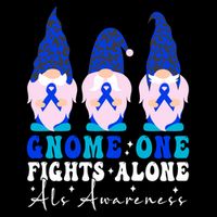 Gnome One Fights Alone Als Awareness Month Warrior Ribbon Gift Cooling Performance Crew T-Shirt