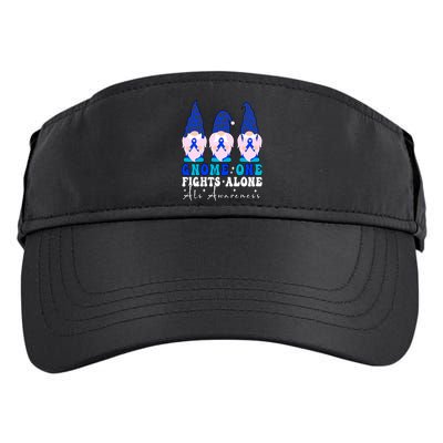 Gnome One Fights Alone Als Awareness Month Warrior Ribbon Gift Adult Drive Performance Visor
