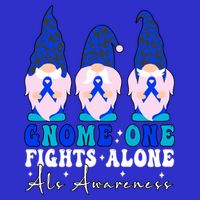 Gnome One Fights Alone Als Awareness Month Warrior Ribbon Gift Womens T-Shirt