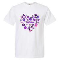 Girl Olivia First Name Personalized Groovy 80S Heart Garment-Dyed Heavyweight T-Shirt