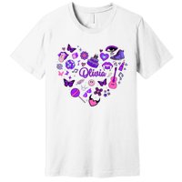 Girl Olivia First Name Personalized Groovy 80S Heart Premium T-Shirt