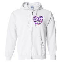 Girl Olivia First Name Personalized Groovy 80S Heart Full Zip Hoodie