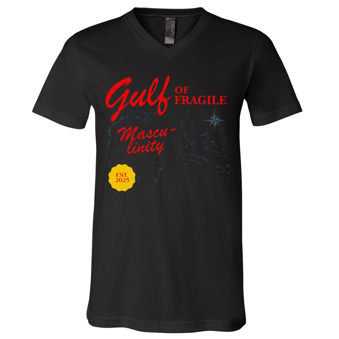 Gulf Of Fragile Masculinity Antitrump Gulf Of Mexico .Png V-Neck T-Shirt