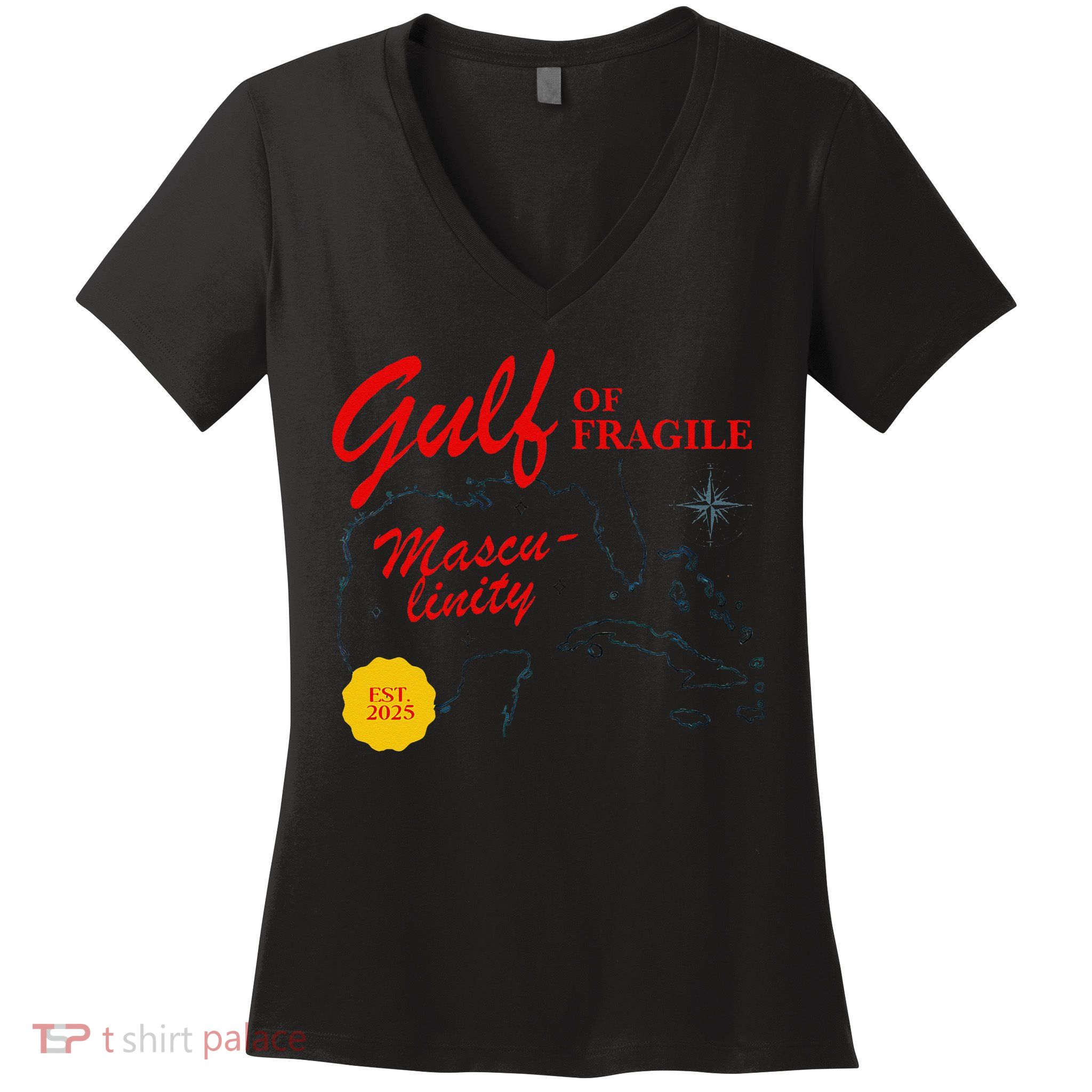 Gulf Of Fragile Masculinity Antitrump Gulf Of Mexico .Png Women's V-Neck T-Shirt