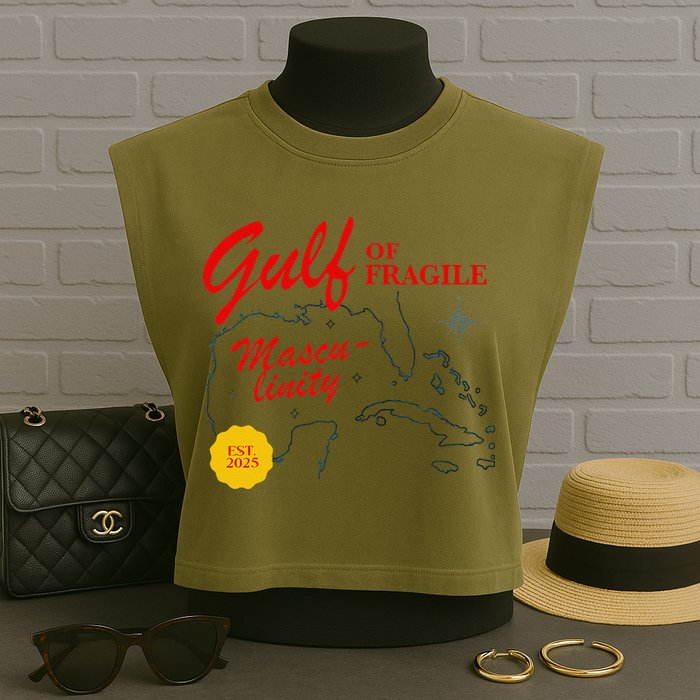 Gulf Of Fragile Masculinity Antitrump Gulf Of Mexico .Png Garment-Dyed Women's Muscle Tee
