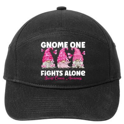 Gnome One Fights Alone Pink Breast Cancer Awareness 7-Panel Snapback Hat
