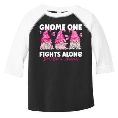 Gnome One Fights Alone Pink Breast Cancer Awareness Toddler Fine Jersey T-Shirt