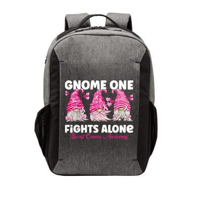 Gnome One Fights Alone Pink Breast Cancer Awareness Vector Backpack