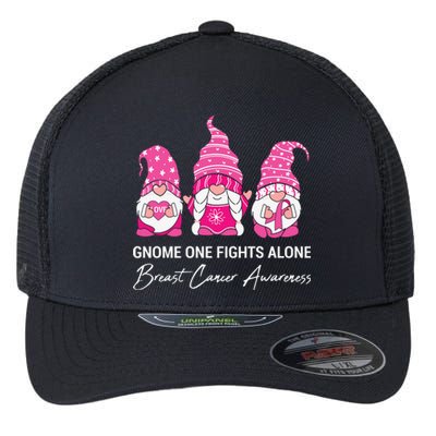 Gnomes One Fight Alone Pink Ribbon Breast Cancer Flexfit Unipanel Trucker Cap