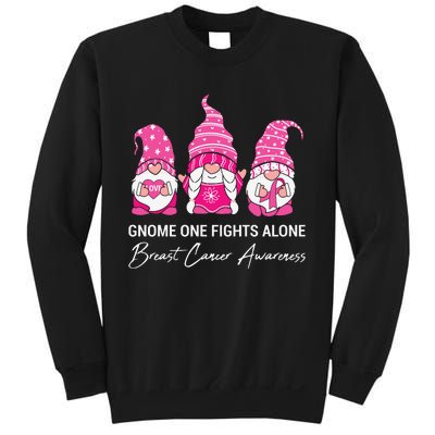 Gnomes One Fight Alone Pink Ribbon Breast Cancer Sweatshirt