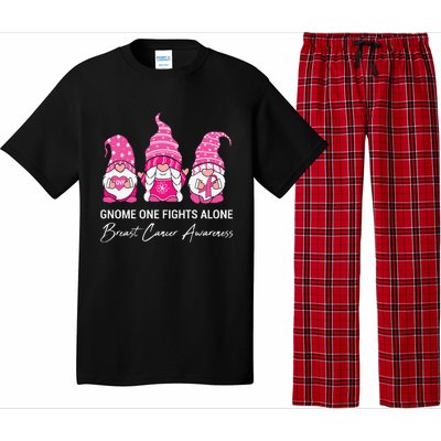 Gnomes One Fight Alone Pink Ribbon Breast Cancer Pajama Set