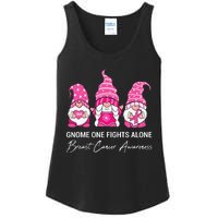 Gnomes One Fight Alone Pink Ribbon Breast Cancer Ladies Essential Tank