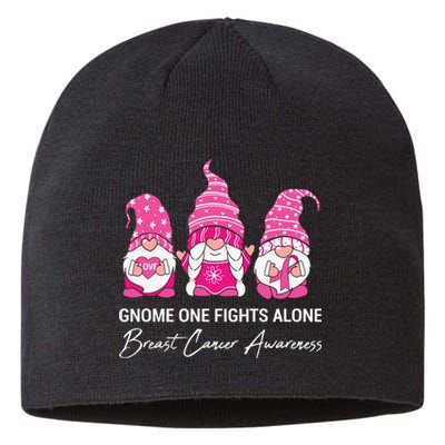 Gnomes One Fight Alone Pink Ribbon Breast Cancer Sustainable Beanie