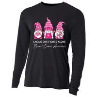 Gnomes One Fight Alone Pink Ribbon Breast Cancer Cooling Performance Long Sleeve Crew