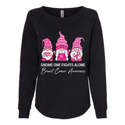 Gnomes One Fight Alone Pink Ribbon Breast Cancer Womens California Wash Sweatshirt