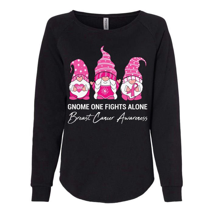 Gnomes One Fight Alone Pink Ribbon Breast Cancer Womens California Wash Sweatshirt