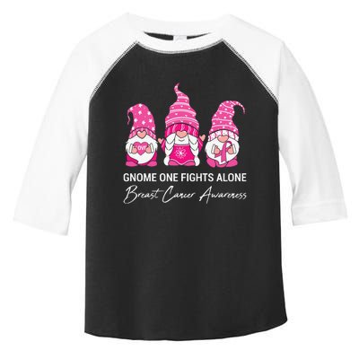 Gnomes One Fight Alone Pink Ribbon Breast Cancer Toddler Fine Jersey T-Shirt