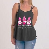 Gnomes One Fight Alone Pink Ribbon Breast Cancer Women's Strappy Tank