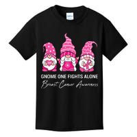 Gnomes One Fight Alone Pink Ribbon Breast Cancer Kids T-Shirt