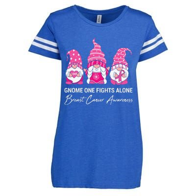 Gnomes One Fight Alone Pink Ribbon Breast Cancer Enza Ladies Jersey Football T-Shirt