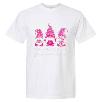 Gnomes One Fight Alone Pink Ribbon Breast Cancer Garment-Dyed Heavyweight T-Shirt