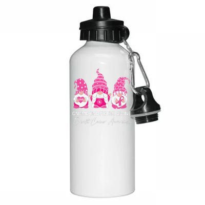 Gnomes One Fight Alone Pink Ribbon Breast Cancer Aluminum Water Bottle