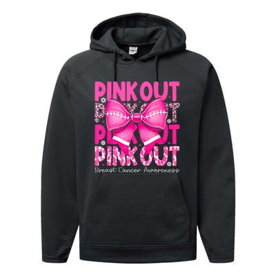 Gift Out Football Breast Cancer Awareness Performance Fleece Hoodie