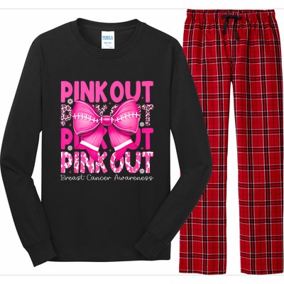 Gift Out Football Breast Cancer Awareness Long Sleeve Pajama Set