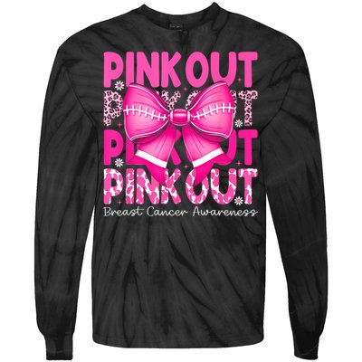 Gift Out Football Breast Cancer Awareness Tie-Dye Long Sleeve Shirt