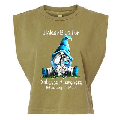 Gnome One Fights Alone Light Blue Prostate Cancer Awareness Garment-Dyed Women's Muscle Tee